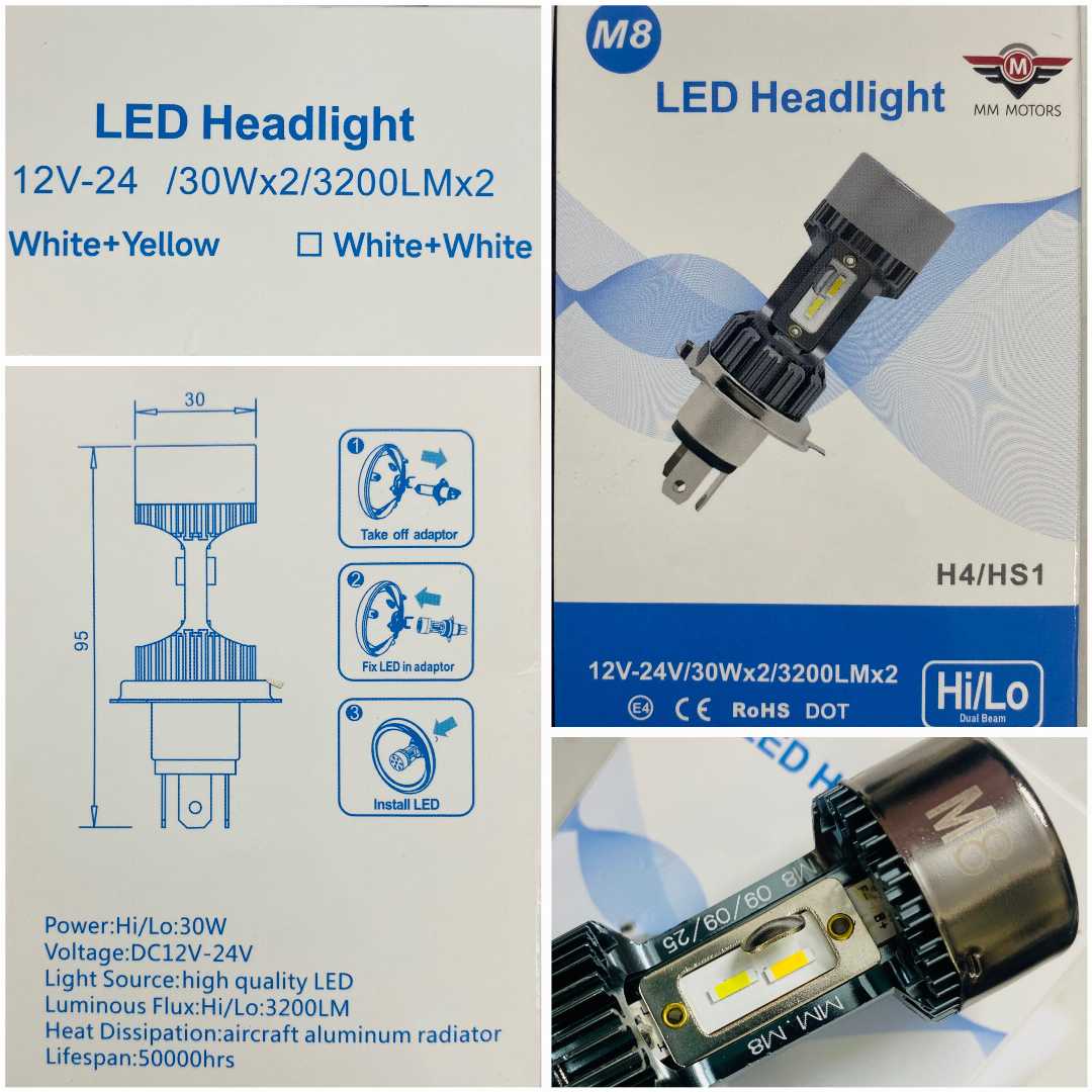 M8,Led,Headlights,-,MM,MOTORS