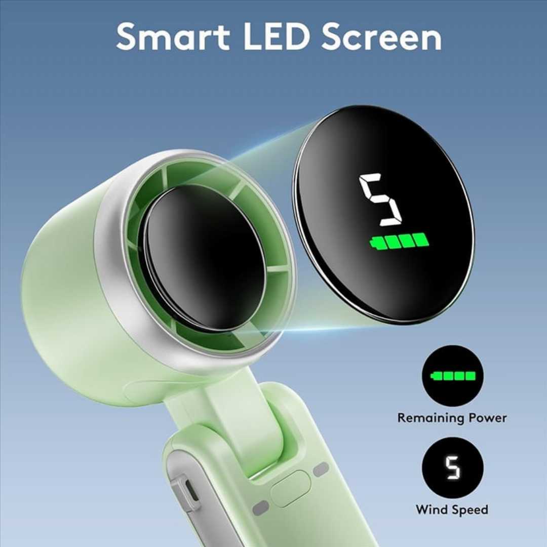 Portable,Handheld,Mini,Turbo,Fan--Foldable,Digital,Display