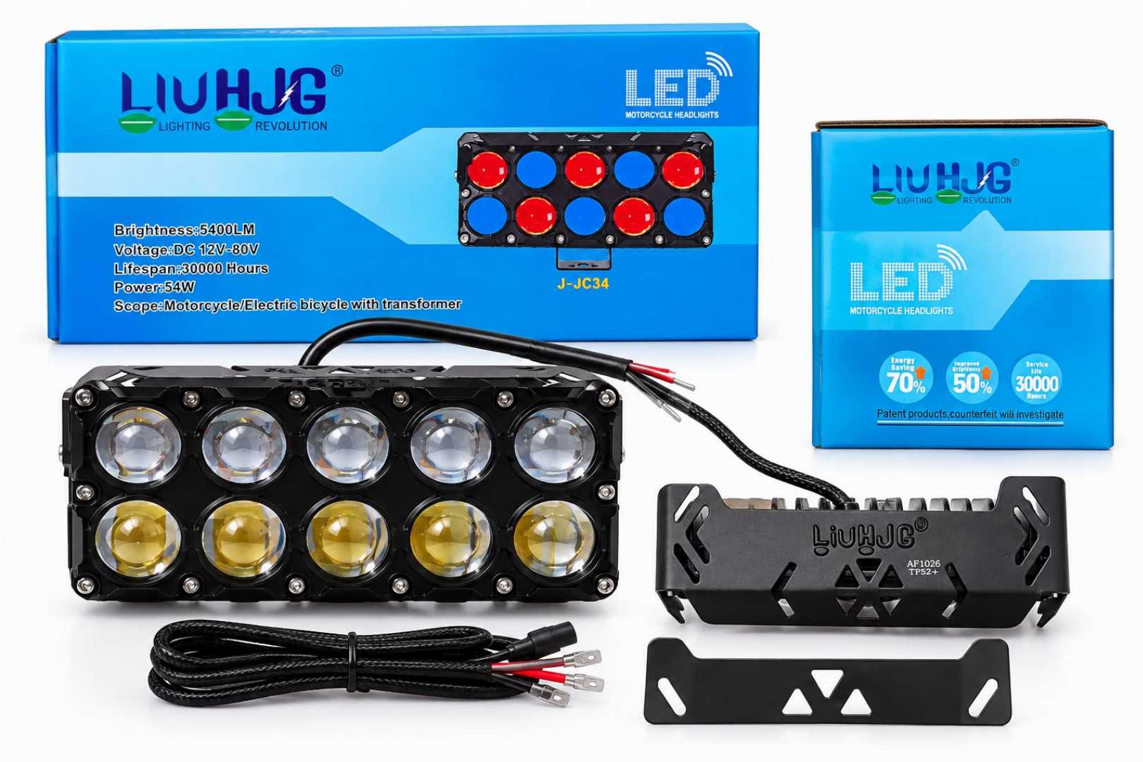 LIUHJG,Powerful,Dual,Color,LED,Fog,Light,Bar,(54W,,5400LM),-,Model:,J-JC34