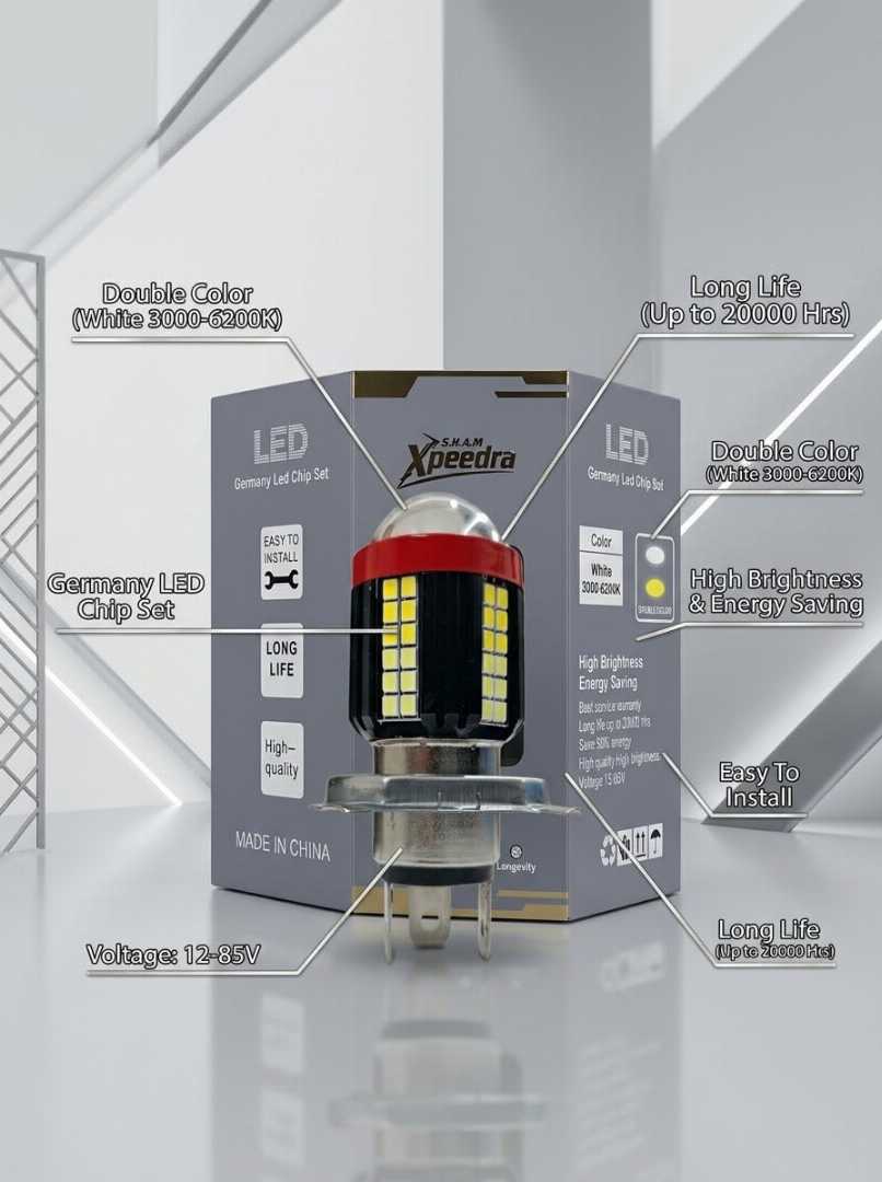 S.H.A.M,Xpeedra,Double,Color,LED,Headlight,Bulb