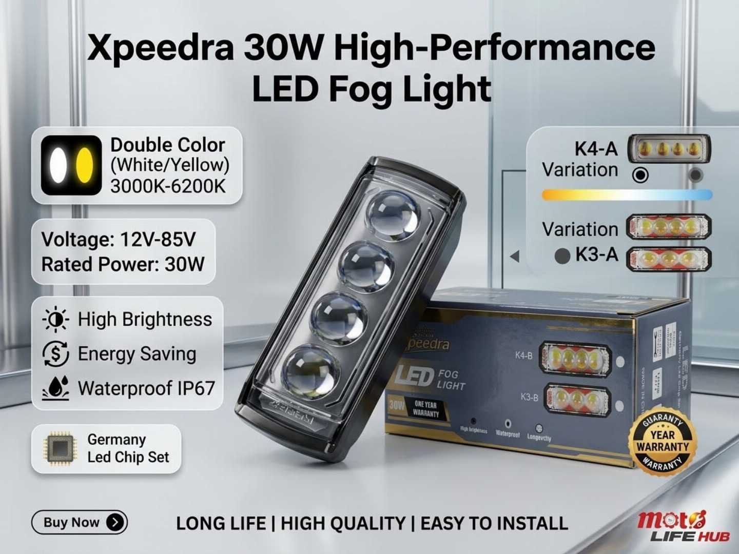 Xpeedra,30W,High-Performance,LED,Fog,Light