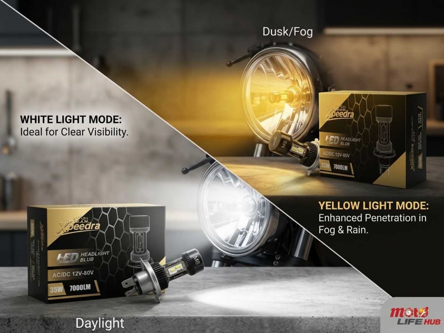Xpeedra,S.H.A.M.,M8,LED,Headlight,Bulb,(H4,,7000LM,,35W)