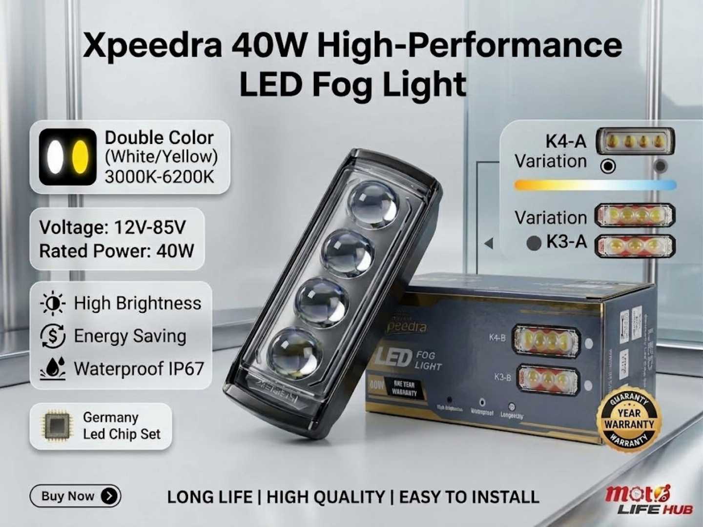 Xpeedra,30W,High-Performance,LED,Fog,Light